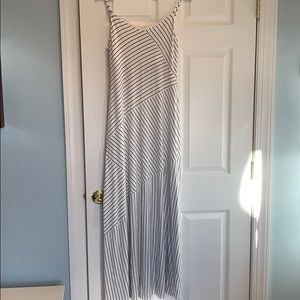 White and black maxi dress